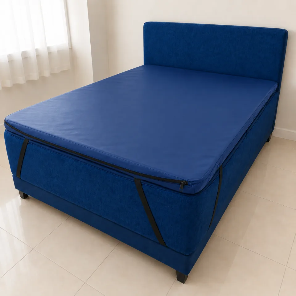 Topper impermeable de espuma de alto rebote Premium Azul