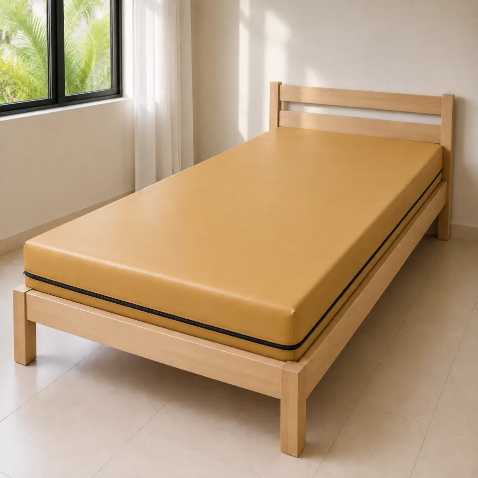 Colchón Espuma Alto Rebote Impermeable Extra Resistente Amarillo
