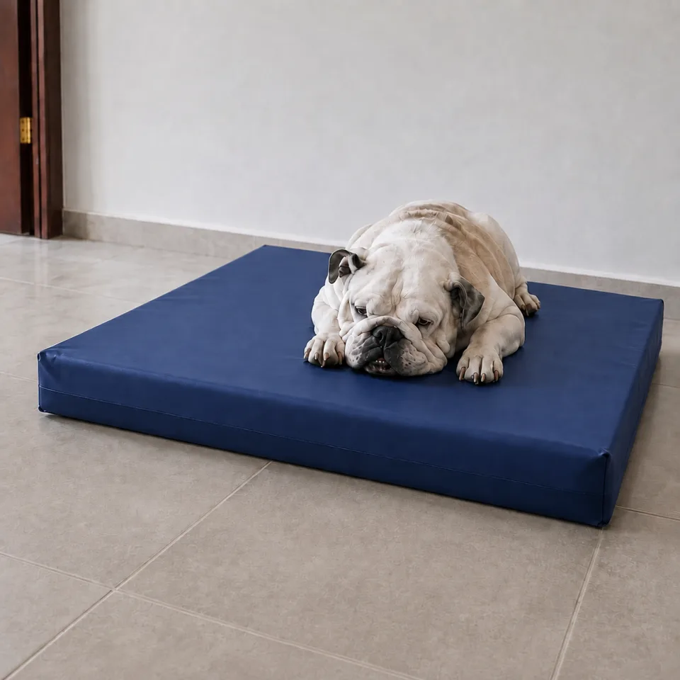 Cama impermeable grande azul para mascotas