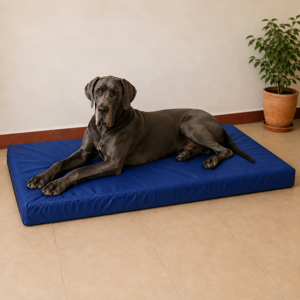 Cama impermeable extra grande azul para mascotas