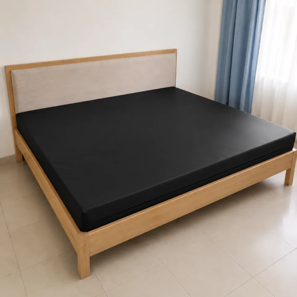 Colchón de alto rebote premium king en tela impermeable negra